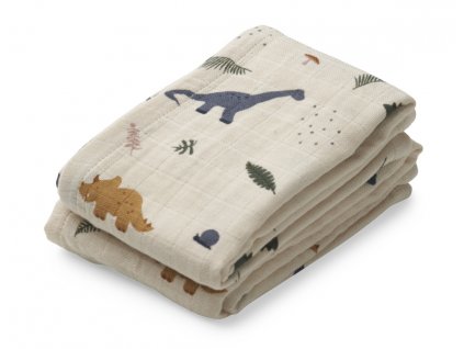 LW13015 Lewis muslin cloth 2 pack 0240 Dino mix Extra 0
