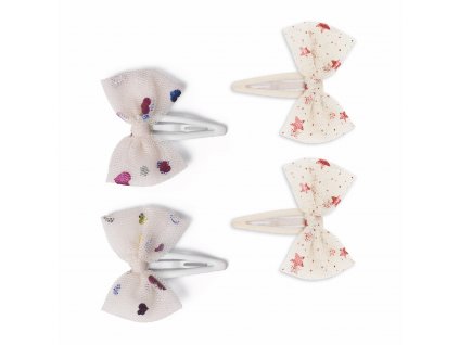 KS3939 4 PACK TULLE BOWIE HAIRCLIPS HEART OF GOLD MULTI ETOILE PINK SPARKLE Extra 0