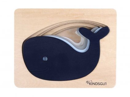 KINDSGUT Dřevěné puzzle zvířátko velryba