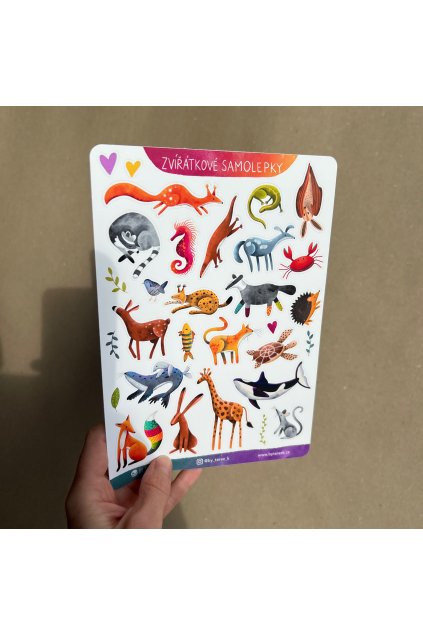 Zvířátkové samolepky arch