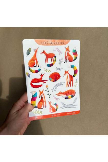 Liščí samolepky arch