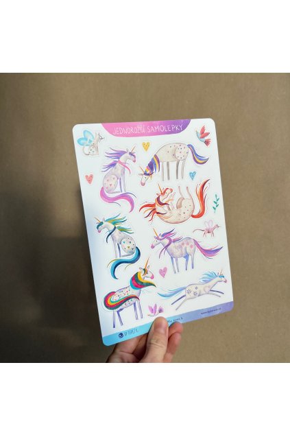 Jednorožčí samolepky arch