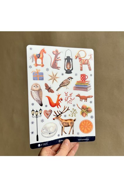 Vánoční samolepky arch