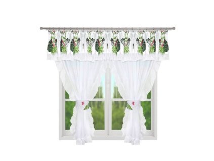 215 Hotová kusová záclona Eleonora zelená 400x160 cm