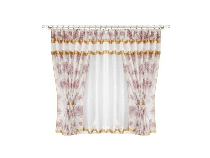 Záclona se závěsem Alena s květinamy 400x150 cm