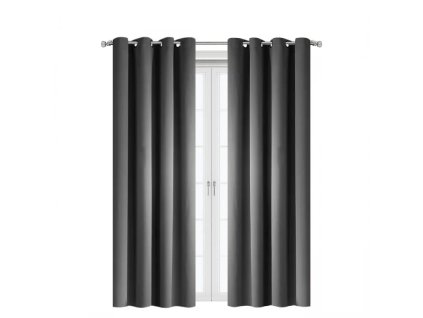 Zatemňovací závěs s kroužky L769, 140 x 250 cm-šedá/grafit