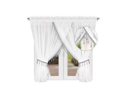 Hotová bílá záclona Lapelia 400x155 cm