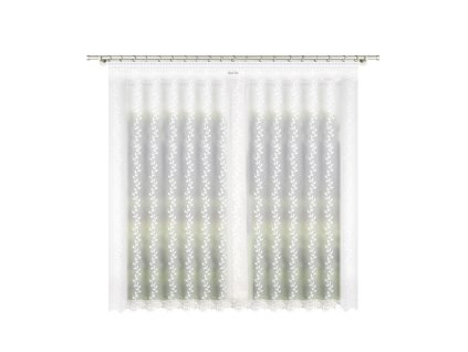 Hotová bílá záclona s výšivkou Firuza 400x150 cm