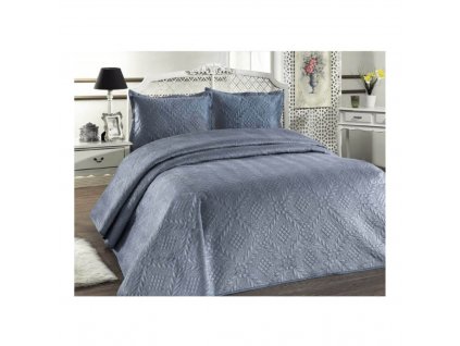 Luxusní přehoz na postel Evelyn modrošedý 220x240 cm