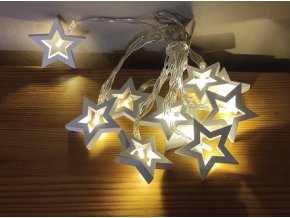 Vánoční girlanda - dřevěné hvězdy