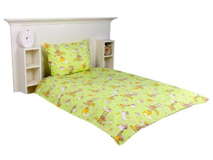 Povlečení Medviek na  žebřÍku zelený