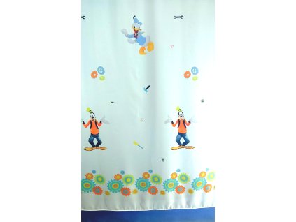 Dětské záclony metráž Goofy a Donald voál výška 160 cm