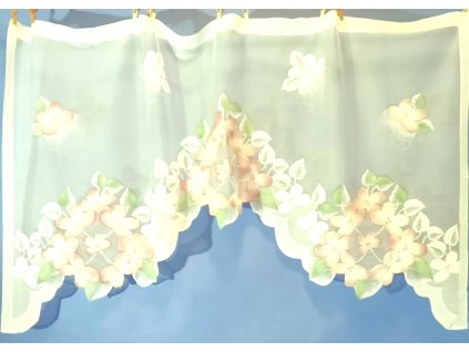 Barevná oblouková záclona Květ růžový 90x150 cm