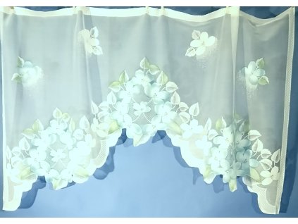 Barevná oblouková záclona Květ modrý 90x150 cm