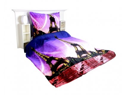 POVLEČENÍ MIKROPLYŠ 3 D EFEKT EJFELOVKA 200X220