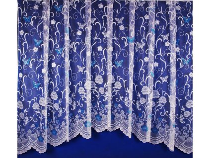 Hotová oblouková  záclona - MOTÝLI NA KYTKÁCH