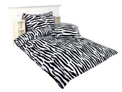 Uni povlečení mikroplyš mikroflanel Zebra 200x220
