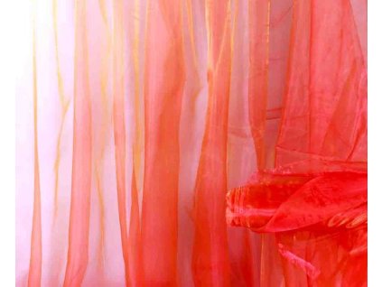 ORGANZA ČERVENO-ORANŽOVÁ  280cm
