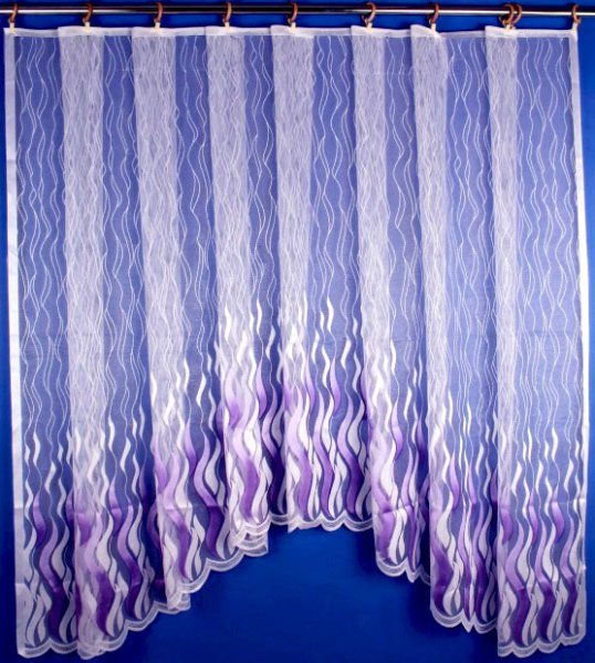 Záclona s barevným vzorem Vlna Fialová 160x300cm