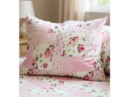 Krepové povlečení Růže patchwork