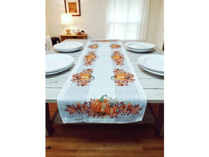 Ubrus běhoun na stůl Dvě dýně