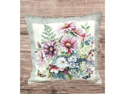 Dekorační povlak gobelín Kytky