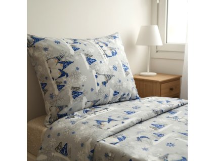 Bavlněné povlečení Trpaslíci modrá