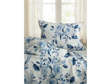 Krepové povlečení Rose blue