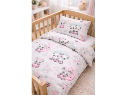 Bavlněné povlečení do postýlky Panda