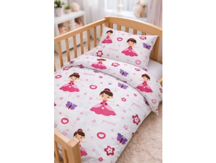 Bavlněné povlečení do postýlky Princezna