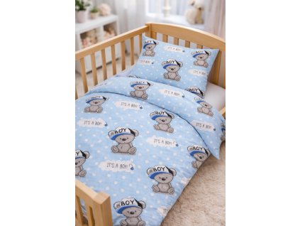 Bavlněné povlečení do postýlky Medvěd