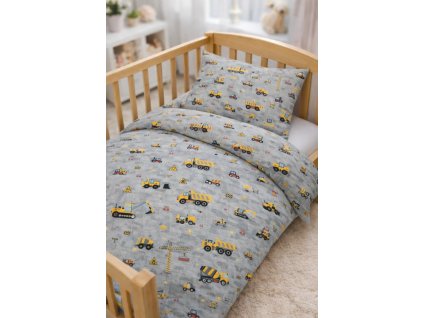 Bavlněné povlečení do postýlky Bagry