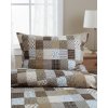 Krepové povlečení Patchwork hnědý