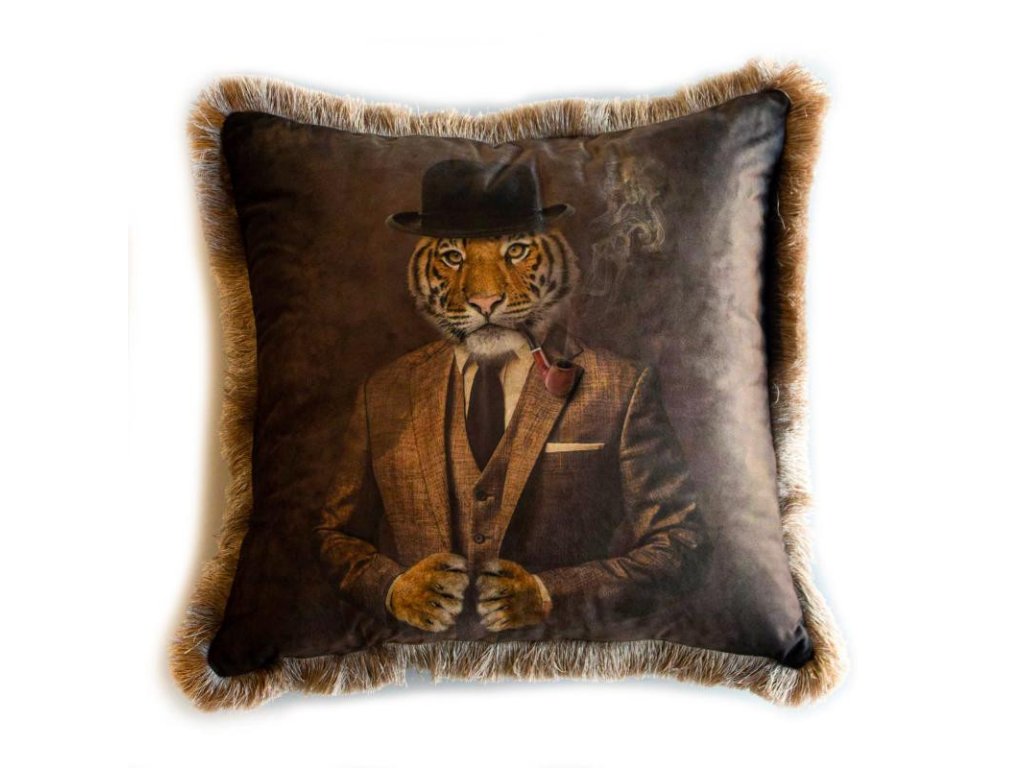 Zamatový vankúš Mr. Tiger