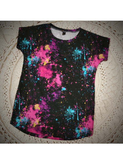 JustWow tričko - neonové stříkance