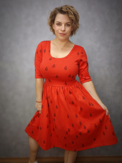 BeChic šaty - červený les