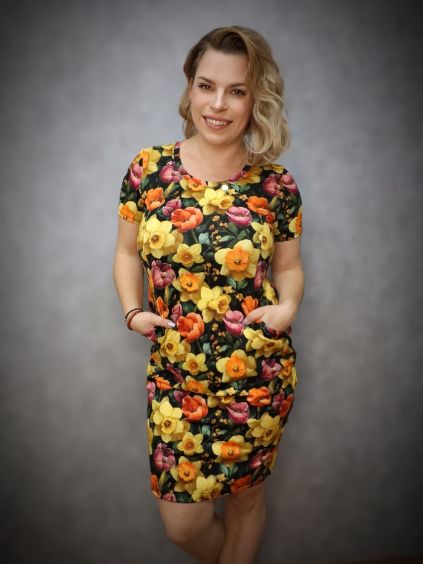 Šaty BeFree - narcisky a tulipány