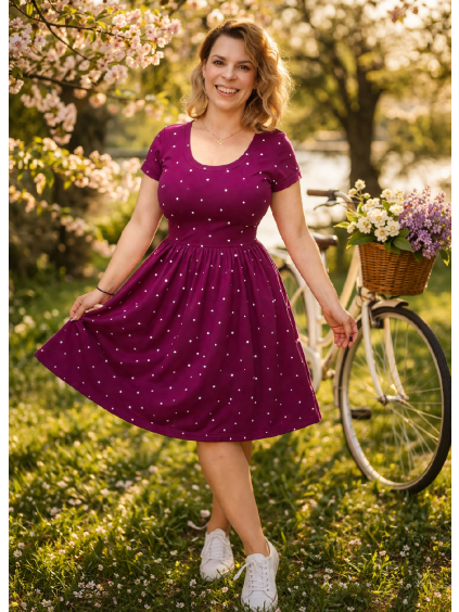 Šaty BeChic+ - Berry s puntíky