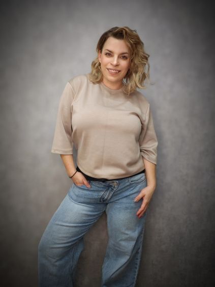 JustGo Short - Latté - máslová teplákovina