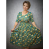 BeDarcy´s šaty - modrozelené vyšívané květy
