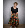 Úpletová sukně MIDI - máky