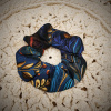 Scrunchie - modrozlaté listy