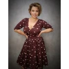 Šaty BeDiva - puntíky na tmavěhnědé