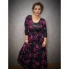 BeDarcy´s MIDI šaty -  dramatické fuchsiové květy
