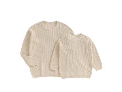 Dětský a Dámský svetr - krémová