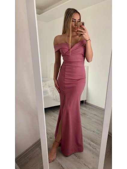Šaty elegantní společenské carmen dlouhé dámské Viktorie (XS/S/M/L ONE SIZE) ITALSKÁ MÓDA IM322063 (Velikost S/M/L, Barva Černá)