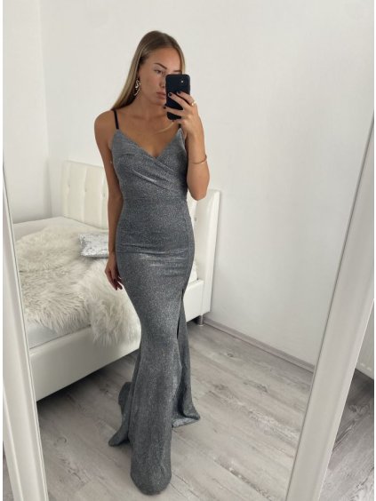 Šaty elegantní společenské dlouhé na ramínka dámské (S/M ONE SIZE) ITALSKá MóDA IMM22LS16104 (Velikost S/M/L, Barva růžová starorůžová)