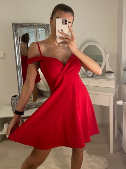Šaty carmen krátké elegantní bez rukávu dámské (S/M ONE SIZE) ITALSKá MóDA IMM2251300fs/DR (Velikost S/M/L, Barva Černá)