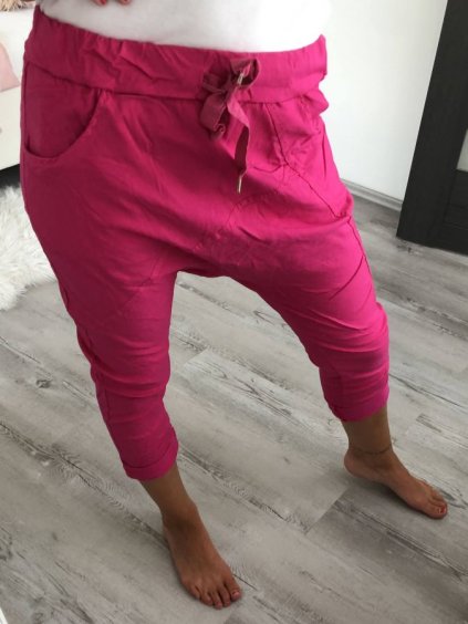 KALHOTY TEPLÁKY  BAGGY DÁMSKÉ (uni s/l) ITALSKÁ MÓDA IM520267/DR (Velikost S/M/L, Barva bílá)