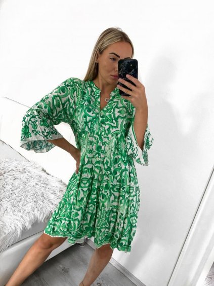 Šaty španělské letní dlouhý rukáv dámské (S/M/L/XL ONE SIZE) INDICKÁ MÓDA IMPEM23CA890A/DU (Velikost M/L, Barva Černá)